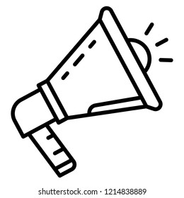 Megaphone icon. Outline megaphone vector icon for web design isolated on white background