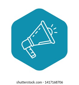 Megaphone icon. Outline megaphone vector icon for web design isolated on white background