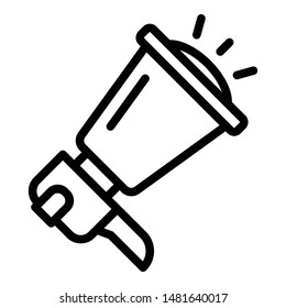 Megaphon-Symbol. Umriss-Megaphon, Vektorsymbol für Webdesign, einzeln auf weißem Hintergrund