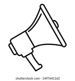 Megaphone icon. Outline megaphone vector icon for web design isolated on white background
