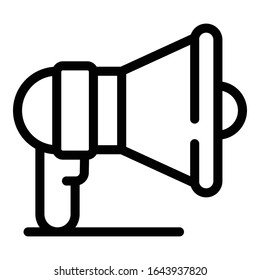 Megaphone icon. Outline megaphone vector icon for web design isolated on white background
