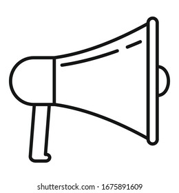 Icono Megáfono. Icono de vector megáfono de esquema para diseño web aislado en fondo blanco