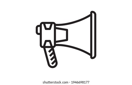 Megaphone icon. Outline megaphone vector icon for web design isolated on white background