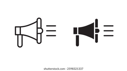 Megaphone icon outlined icon vector collection.