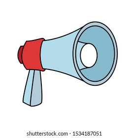 megaphone icon over white background, colorful design. vector illustration