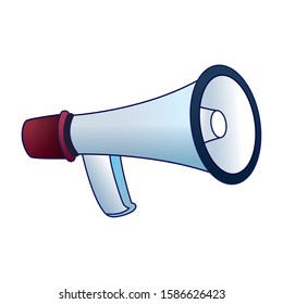 megaphone icon over white background, flat design, vector illustration