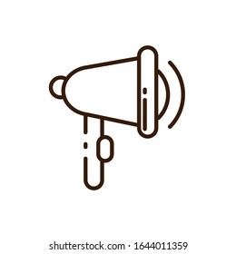 megaphone icon over white background, line style, vector illustration design