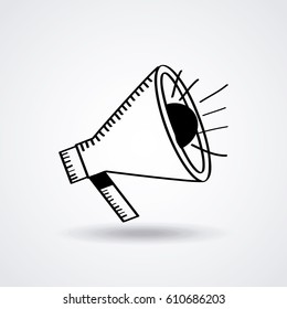 megaphone icon over white background. vector illustration