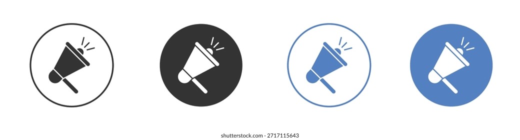 Conjunto de pictogramas de iconos de megáfono. Diseños de iconos de Vector