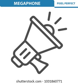 Megaphone Icon. Professional, Pixel Perfect Icons Optimized For Both Large And Small Resolutions. EPS 8 Format. 12x Size For Preview.