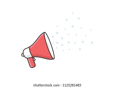 Megaphone Icon, Red Megaphone, Voice Enhancer Icon, Mega Phone Vector, Phone Vector, Symbol Vector Illustration