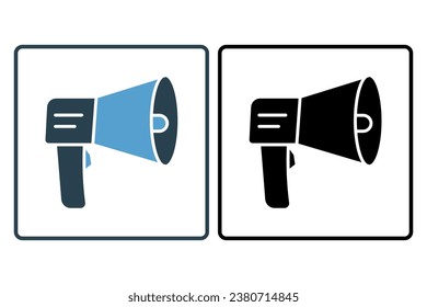 Megaphone icon. icon related to marketing. Solid icon style. Simple vector design editable