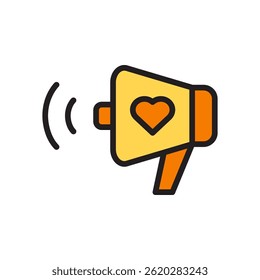 Megaphone Icon Representing Mental Health Awareness and Advocacy for Communication and Support in Community Engagement Efforts