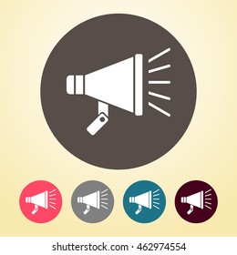 Megaphone Icon in round shape. 