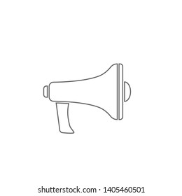 Megaphone icon. Seo Business Web Outlined Speaker sign, Announcement and Agitation concept symbol Vector illustration