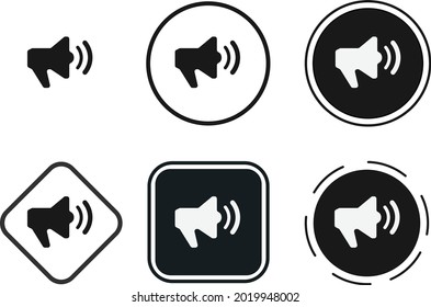 megaphone icon set. Collection of high quality black outline logo for web site design and mobile dark mode apps. Vector illustration on white background