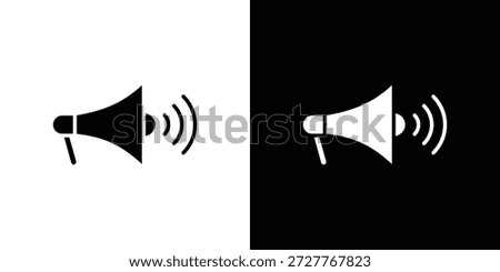 Megaphone icon set. flat icon collection. flat line silhouette set.