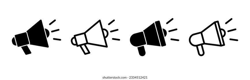 Megaphone icon set illustration. Loudspeaker sign and symbol