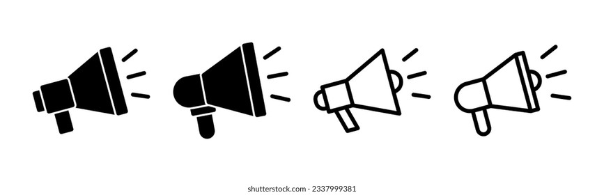 Megaphone icon set illustration. Loudspeaker sign and symbol