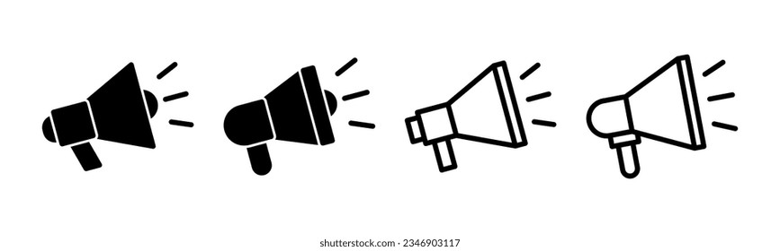 Megaphone icon set illustration. Loudspeaker sign and symbol