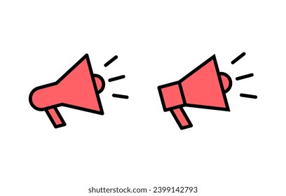 Megaphone icon set illustration. Loudspeaker sign and symbol