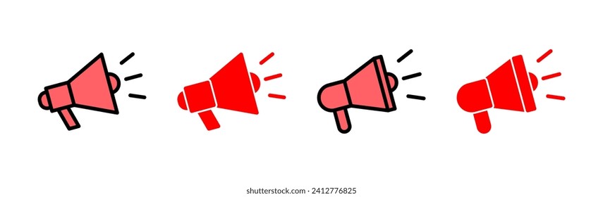 Megaphone icon set illustration. Loudspeaker sign and symbol
