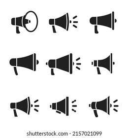 Megaphone Icon set in line style. vector illustration