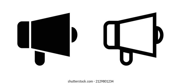 Megaphone icon set. Loudspeaker, alert. Vectors.