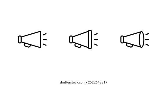 Ícone de megafone definido. Vetor de Símbolo de Alto-falante