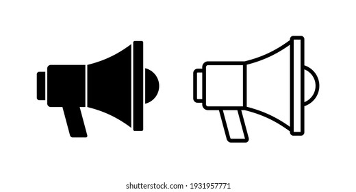 Conjunto de iconos de megáfono. Vector de iconos de altavoz.