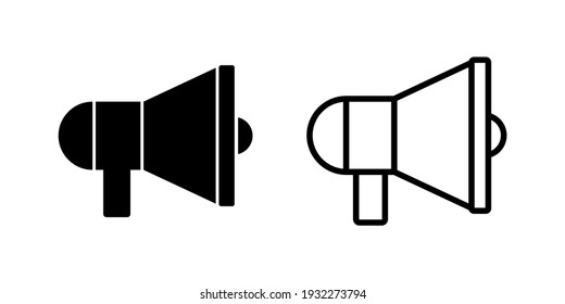Megaphone icon set. Loudspeaker icon vector.