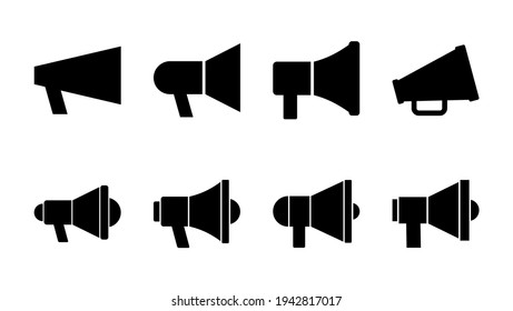 Megaphone icon set. Loudspeaker icon vector.