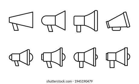 Megaphone Symbol Set. Lautsprecher-Icon-Vektorgrafik.