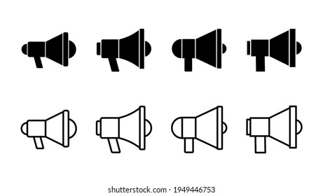 Conjunto de iconos de megáfono. Vector de iconos de altavoz.