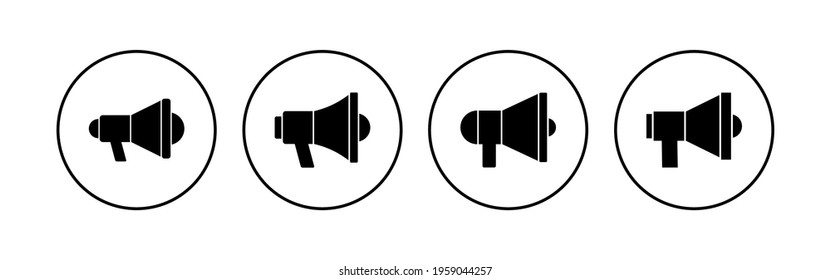 Megaphone icon set. Loudspeaker icon vector.