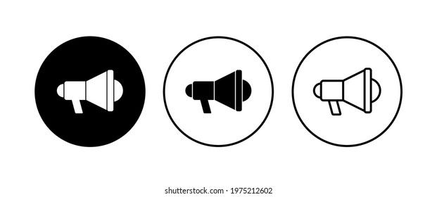 Megaphone icon set. Loudspeaker icon vector.