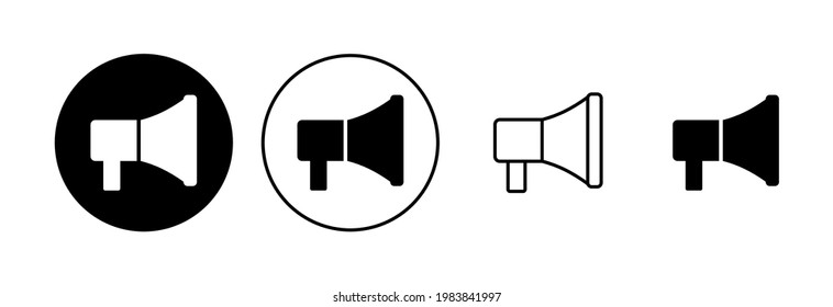 Conjunto de iconos de megáfono. Vector de iconos de altavoz.
