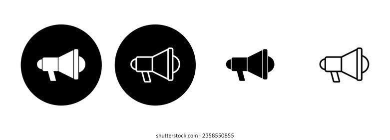 Megaphone icon set. Loudspeaker icon vector.
