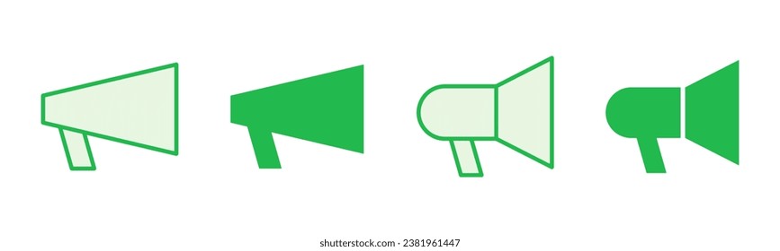 Megaphone Symbol Set. Lautsprecher-Icon-Vektorgrafik.