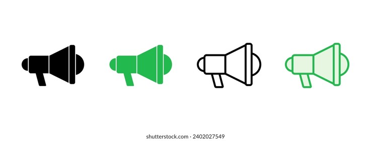 Megaphone icon set. Loudspeaker icon vector.
