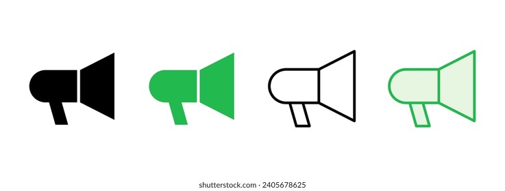 Conjunto de iconos de megáfono. Vector de iconos de altavoz.