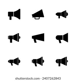 Megaphone icon set. Loudspeaker icon vector.