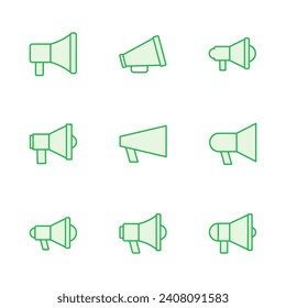 Megaphone Symbol Set. Lautsprecher-Icon-Vektorgrafik.