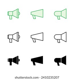Megaphone icon set. Loudspeaker icon vector.