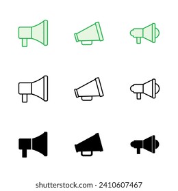 Megaphone icon set. Loudspeaker icon vector.