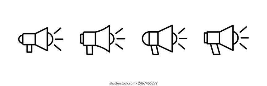 Conjunto de iconos de megáfono. Vector de iconos de altavoces.