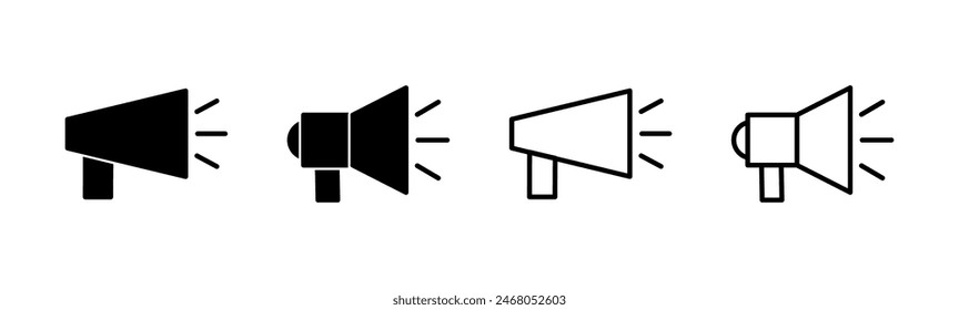Megaphon-Icon-Set. Vektorgrafik des Lautsprechersymbols.