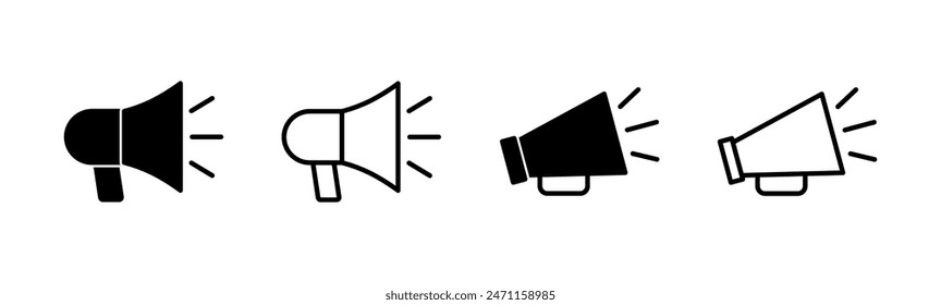 Conjunto de iconos de megáfono. Vector de iconos de altavoces.