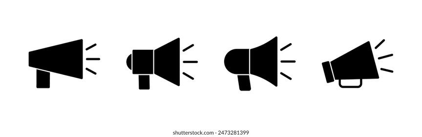 Conjunto de iconos de megáfono. Vector de iconos de altavoces.