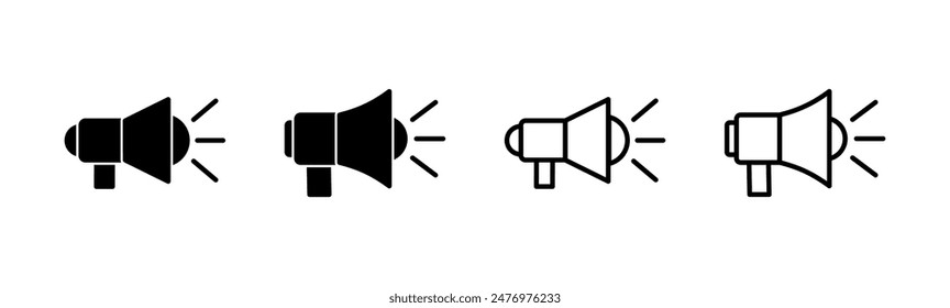 Conjunto de iconos de megáfono. Vector de iconos de altavoces.